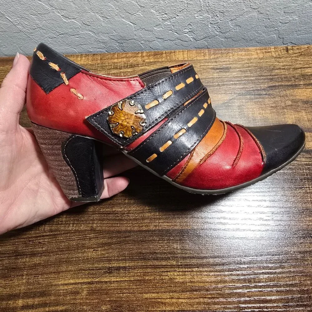 Spring Step L'Artiste Women's Leather Ankle Boots Bootie Size 5.6-6 BOHO - Picture 9 of 14